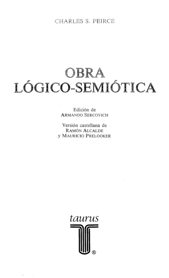 OBRA LOGICO SEMIOTICA pierce